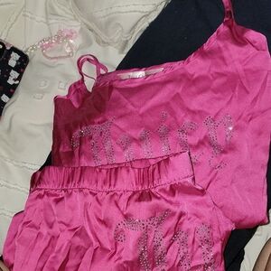 Juicy Couture Fuchsia Satin Sleepwear Set